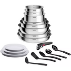 Batterie de cuisine TEFAL Cook Eat 17pcs Ingenio Inox