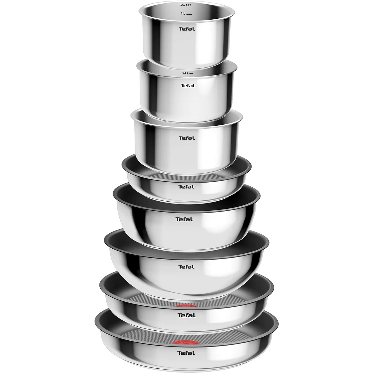 Batterie de cuisine TEFAL Cook Eat 17pcs Ingenio Inox