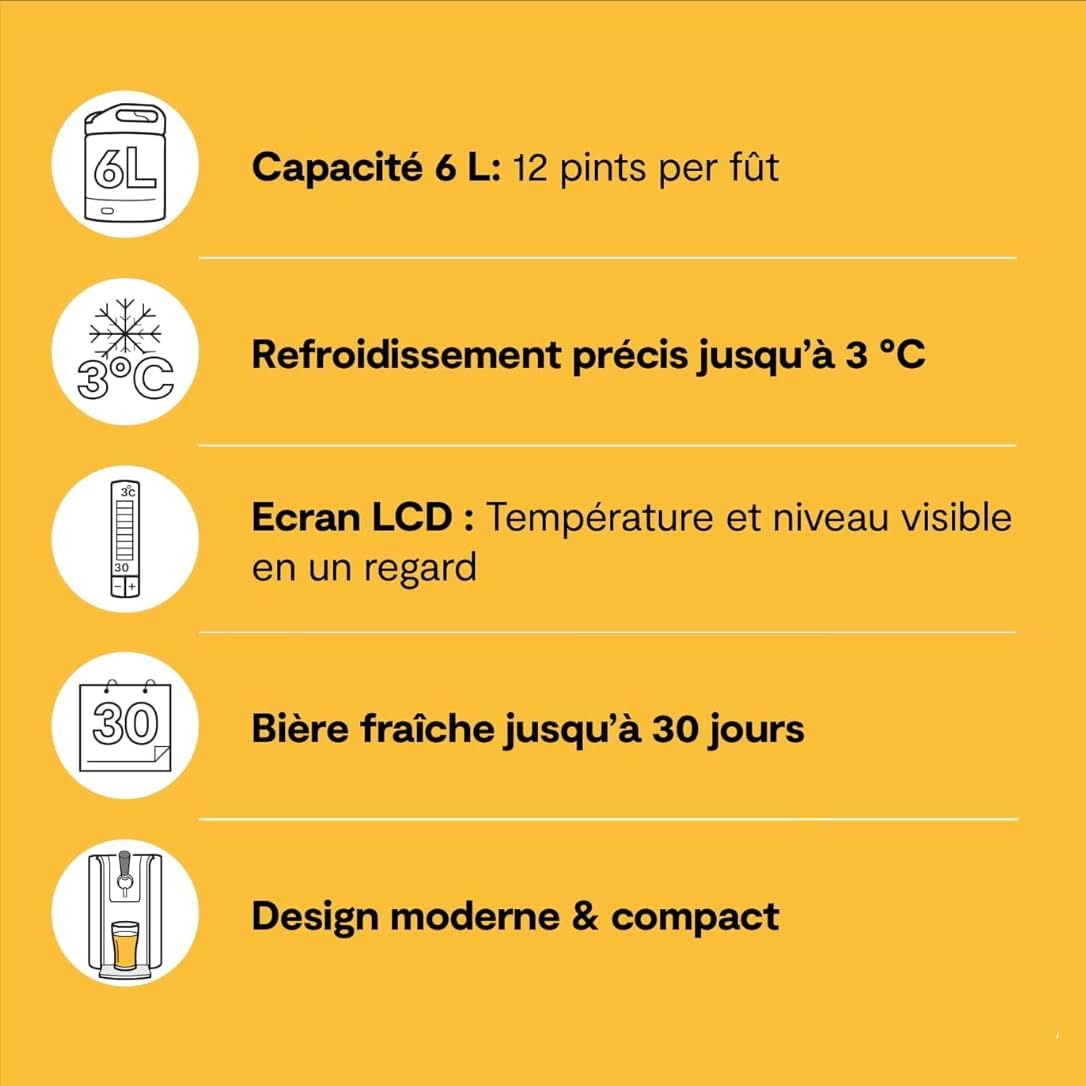 Tireuse à Bière Leffe Blonde 6L – Machine à Pression avec Fût Inclus