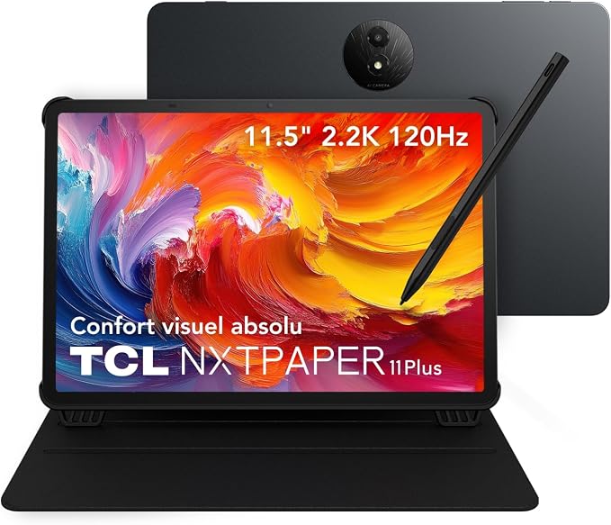 TCL NXTPAPER 11 Plus avec étui Rabattable et Stylet T-Pen, écran NXTPAPER 4.0