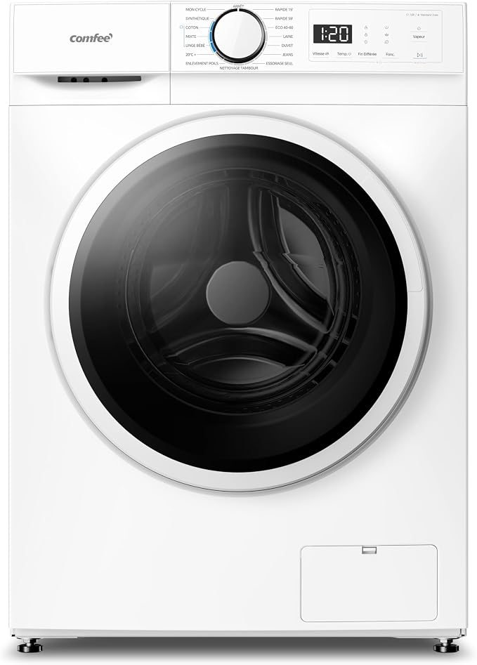 COMFEE' Lave-Linge 12KG Classe A Moteur BLDC 1400RPM Blanc