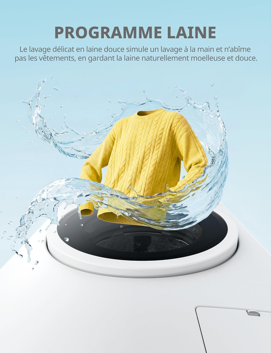 COMFEE' Lave-Linge 12KG Classe A Moteur BLDC 1400RPM Blanc